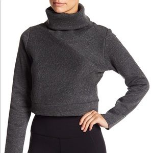 Alo Soleil Gray Cropped Turtleneck sz xs
